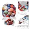 2-Pc,Nurse Scrub Caps,Scrub Hats with Buttons and Cotton Sweatband,Beach Colorful Stones view 4