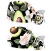 2-Pc,Nurse Scrub Caps,Scrub Hats with Buttons and Cotton Sweatband,Yin Yang Avocado Egg Rose view 1