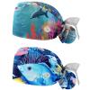 2-Pc,Gourd-Shaped Working Cap,Fisherman Hat with Buttons and Cotton Sweatband,Dolphins Fish Ocean Coral view 1