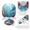 2-Pc,Gourd-Shaped Working Cap,Fisherman Hat with Buttons and Cotton Sweatband,Dolphins Fish Ocean Coral view 4