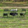 bytnghy Folding Camping Table and Chair Set of 2, Lightweight Aluminum Roll-up Square Table for Picnics, Beach,Backyard, BBQ, Party, Patio, Black Blue view 1