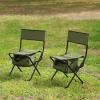bytnghy Folding Camping Table and Chair Set of 2, Lightweight Aluminum Roll-up Square Table for Picnics, Beach,Backyard, BBQ, Party, Patio, Black Blue view 4