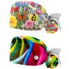 2-Pc,Nurse Scrub Caps,Scrub Hats with Buttons and Cotton Sweatband,Flowers and Butterflies Garden view 1