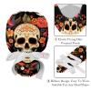 2-Pc,Gourd-Shaped Working Cap,Fisherman Hat with Buttons and Cotton Sweatband,Floral Suagr Skull view 4