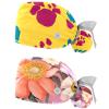 2-Pc,Nurse Scrub Caps,Scrub Hats with Buttons and Cotton Sweatband,Colored Paws Yellow Background view 1