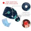 2-Pc,Nurse Scrub Caps,Scrub Hats with Buttons and Cotton Sweatband,Abstract Ocean Octopus view 3