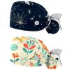 2-Pc,Nurse Scrub Caps,Scrub Hats with Buttons and Cotton Sweatband,Abstract Dragonfly view 1