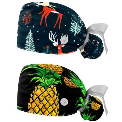 YTYVAGT 2-Pc,Gourd-Shaped Working Cap,Fisherman Hat with Buttons and Cotton Sweatband,Christmas Forest