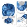 2-Pc,Nurse Scrub Caps,Scrub Hats with Buttons and Cotton Sweatband,Blue Marble Abstract Texture view 4