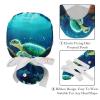 2-Pc,Gourd-Shaped Working Cap,Fisherman Hat with Buttons and Cotton Sweatband,Fish Jellyfish Cartoon Sea Turtle view 4