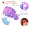 2-Pc,Nurse Scrub Caps,Scrub Hats with Buttons and Cotton Sweatband,Bright Watercolor Tie Dye view 3