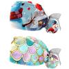 2-Pc,Gourd-Shaped Working Cap,Fisherman Hat with Buttons and Cotton Sweatband,Cartoon Snow Christmas Snowman view 1