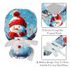 2-Pc,Gourd-Shaped Working Cap,Fisherman Hat with Buttons and Cotton Sweatband,Cartoon Snow Christmas Snowman view 4