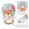 2-Pc,Nurse Scrub Caps,Scrub Hats with Buttons and Cotton Sweatband,Cartoon Bear Winter Balloon view 4