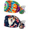 2-Pc,Gourd-Shaped Working Cap,Fisherman Hat with Buttons and Cotton Sweatband,Colorful Tie Dye Rainbow view 1