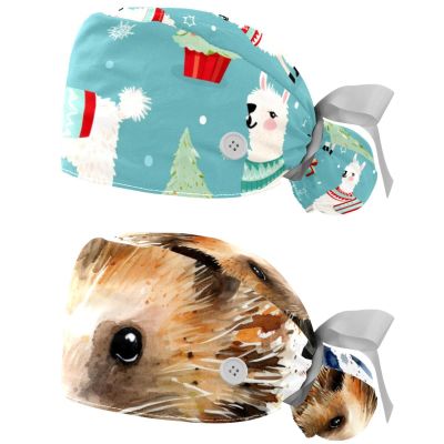 2-Pc,Gourd-Shaped Working Cap,Fisherman Hat with Buttons and Cotton Sweatband,Christmas Camel Snowflake