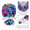 2-Pc,Nurse Scrub Caps,Scrub Hats with Buttons and Cotton Sweatband,Colored Abstract Fishes view 4