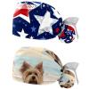 2-Pc,Gourd-Shaped Working Cap,Fisherman Hat with Buttons and Cotton Sweatband,America Flag Red Stars Colorful view 1