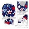 2-Pc,Gourd-Shaped Working Cap,Fisherman Hat with Buttons and Cotton Sweatband,America Flag Red Stars Colorful view 4