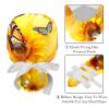 2-Pc,Nurse Scrub Caps,Scrub Hats with Buttons and Cotton Sweatband,Butterflies Sunflower view 4