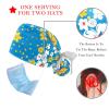 2-Pc,Nurse Scrub Caps,Scrub Hats with Buttons and Cotton Sweatband,Butterfly Blue Background Flowers view 3
