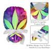 2-Pc,Nurse Scrub Caps,Scrub Hats with Buttons and Cotton Sweatband,Vintage Plant Purple Leaves view 4