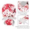 2-Pc,Nurse Scrub Caps,Scrub Hats with Buttons and Cotton Sweatband,Cherry Blossoms view 4