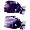 2-Pc,Gourd-Shaped Working Cap,Fisherman Hat with Buttons and Cotton Sweatband,Flowers Abstract Purple Pattern view 1