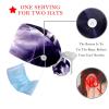 2-Pc,Gourd-Shaped Working Cap,Fisherman Hat with Buttons and Cotton Sweatband,Flowers Abstract Purple Pattern view 3