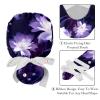 2-Pc,Gourd-Shaped Working Cap,Fisherman Hat with Buttons and Cotton Sweatband,Flowers Abstract Purple Pattern view 4