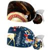 2-Pc,Nurse Scrub Caps,Scrub Hats with Buttons and Cotton Sweatband,Vintage Baseball Gloveball Sport view 1