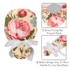 2-Pc,Nurse Scrub Caps,Scrub Hats with Buttons and Cotton Sweatband,Vintage Flowers Leaves Pink Plant view 4