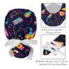 2-Pc,Gourd-Shaped Working Cap,Fisherman Hat with Buttons and Cotton Sweatband,Cartoon Color Music Theme Floral view 3