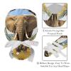 2-Pc,Nurse Scrub Caps,Scrub Hats with Buttons and Cotton Sweatband,African Grassland Elephant Animal view 4