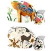 2-Pc,Nurse Scrub Caps,Scrub Hats with Buttons and Cotton Sweatband,Flower Cactus Llama and Camel view 1