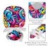 2-Pc,Nurse Scrub Caps,Scrub Hats with Buttons and Cotton Sweatband,Colorful Graffiti Art Monster Illustration view 4