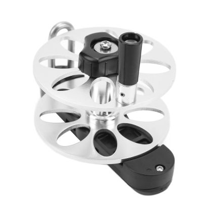 GLOGLOW Compact and Aluminum Alloy Speargun Reel with Foldable Handle, Adjustable Tension Knob, Suitable for 2mm PE Fishing Line, Ideal for Fishing Enthusiasts, GLOGLOWozfh58s61p