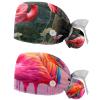 2-Pc,Gourd-Shaped Working Cap,Fisherman Hat with Buttons and Cotton Sweatband,Colorful Animal Flamingos Jungle Illustration view 1