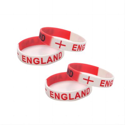 4 Pieces of European Cup Cheer Silicone Wristbands, Football Cheer Wristbands, Basketball and Volleyball Fan Souvenir Wristbands (England, One Size, England)
