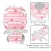 2-Pc,Nurse Scrub Caps,Scrub Hats with Buttons and Cotton Sweatband,Cartoom Cat Pink Lines view 4