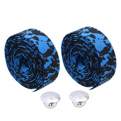 balacoo Camouflage Blue and Black Pu Leather Handlebar Tape Lightweight Non-Slip Design for Mountain Bikes Comfort Focused Eva Material for Cycling Enthusiasts