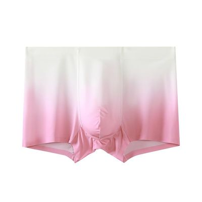 Feelonger Men's New Ice Silk Touch-cool Underwear Fast-Drying Daily dress Boxer briefs Sweet Absorbing Attractive Colorful Trunks (US, Alpha, X-Large, Regular, Regular, Gentleman Pink)