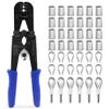 Knoweasy 2-in-1 Wire Rope Crimping and Cutting Tool, for 1/16-Inch to 1/8-Inch Cables, with 100pcs Aluminum Loop Sleeves and 50pcs M3 Thimbles - Comprehensive Rigging Solution view 1