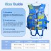 Swim Vest for Kids 46-95lbs/6-12Years, Adjustable Swimming Jacket Aid Floaties for Children, Preteen Boys Girls Learn to Swim (Blue, M (38-68 lbs/7-10 yrs)) view 4