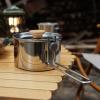 Portable Camping Kettle Boiling Pot with Ventilation Hole Design for Tea Coffee Soupmaking, Stainless Steel Camping Pot for Picnic Cooking view 2