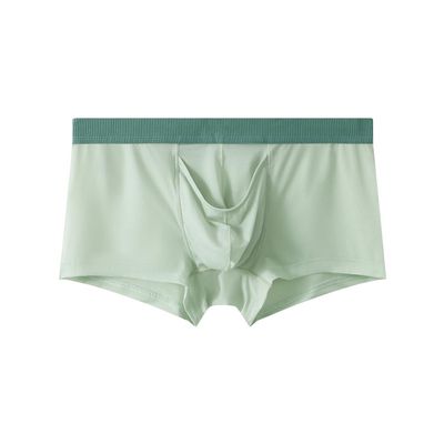 Feelonger Men's Dual Pouch Underwear Bulge Boxer Briefs Separated Pouch See-through Redundant Prepuce Physical Therapy Trunks (US, Alpha, Medium, Regular, Regular, Gentleman Green)