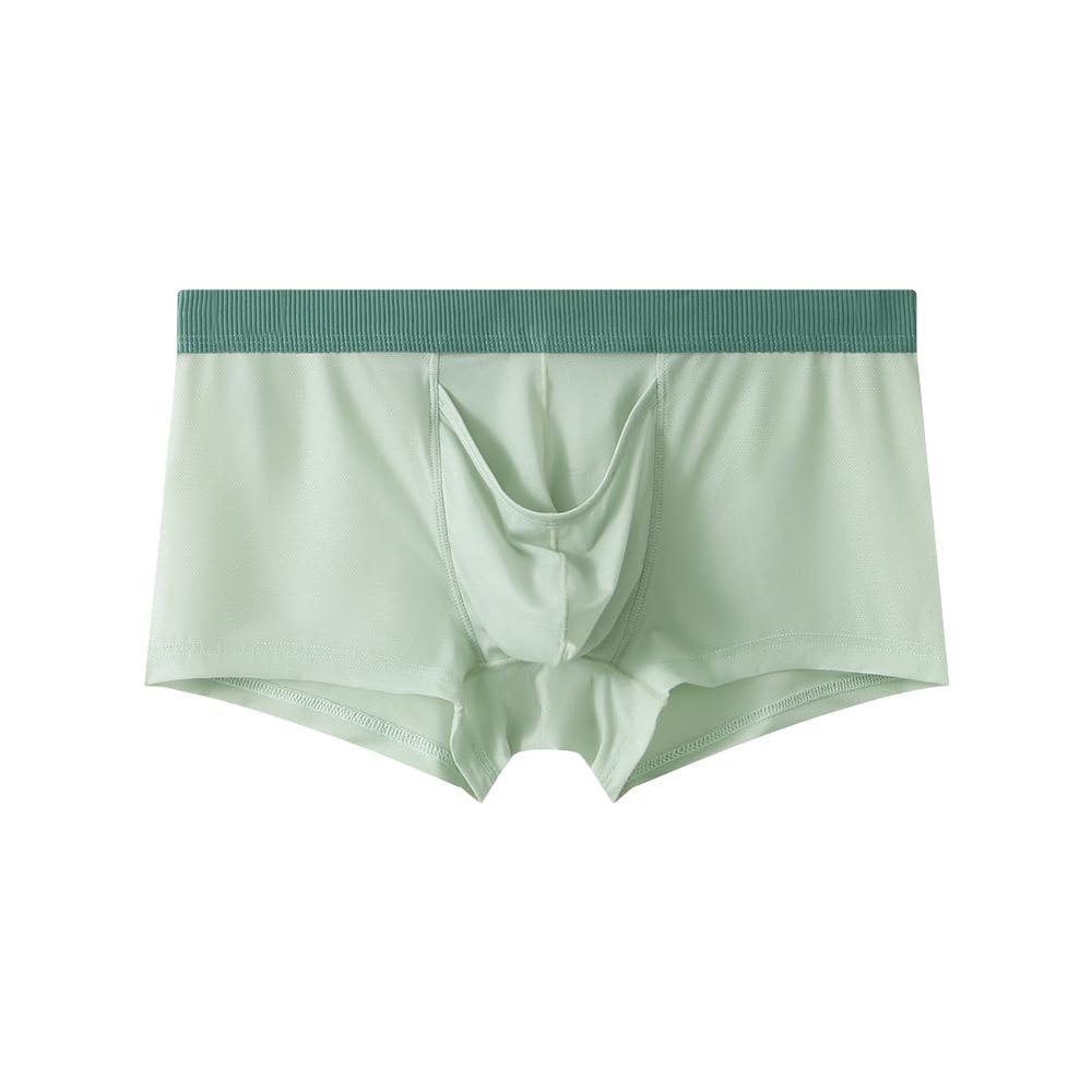 Feelonger Men's Dual Pouch Underwear Bulge Boxer Briefs Separated Pouch See-through Redundant Prepuce Physical Therapy Trunks (US, Alpha, Medium, Regular, Regular, Gentleman Green)