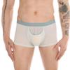Feelonger Men's Dual Pouch Underwear Bulge Boxer Briefs Separated Pouch See-through Redundant Prepuce Physical Therapy Trunks (US, Alpha, Medium, Regular, Regular, Gentleman Green) view 3