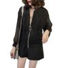 Xingfenly Women Organza Jackets Summer Tops Coat -sunburn Cardigan Spring Clothes Female Long Sleeve Chiffon Shirt s2 Black XXL view 1