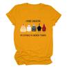 Shirts for Women I Raise Chickens Funny Graphic Chicken Tee Summer Chicken Lover T-Shirt Short Sleeve Crewneck Tops Yellow view 1